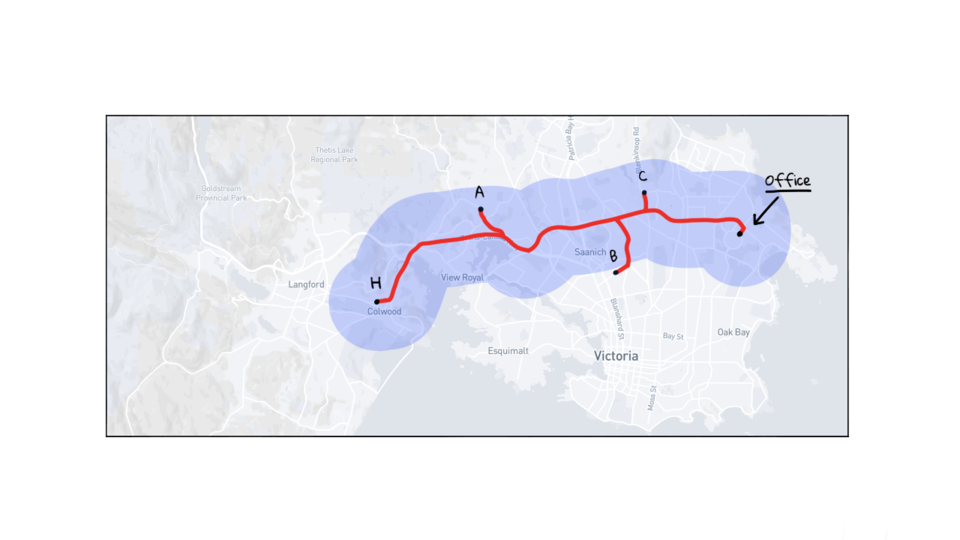 Map of Victoria, BC, Canada