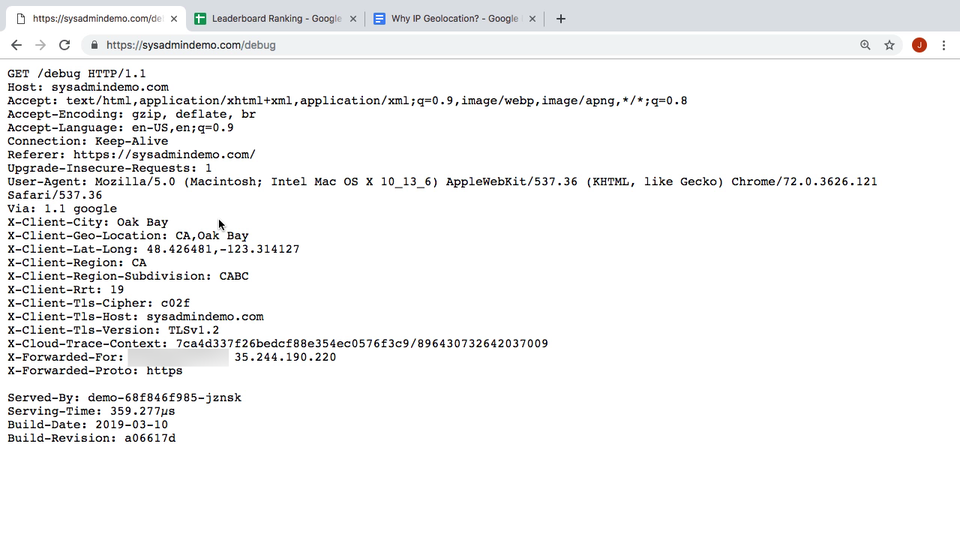 IP Geolocation using Google Cloud Load Balancers